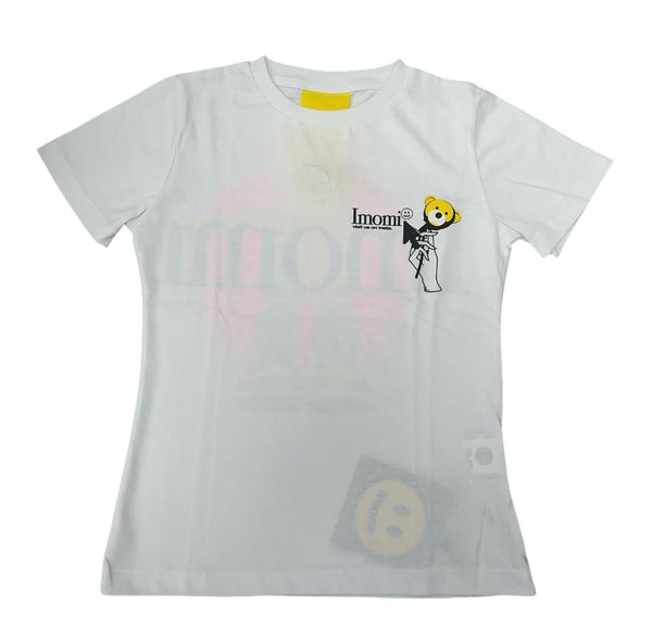 T-SHIRT IN TINTA UNITA CON STAMPA A CONTRASTO