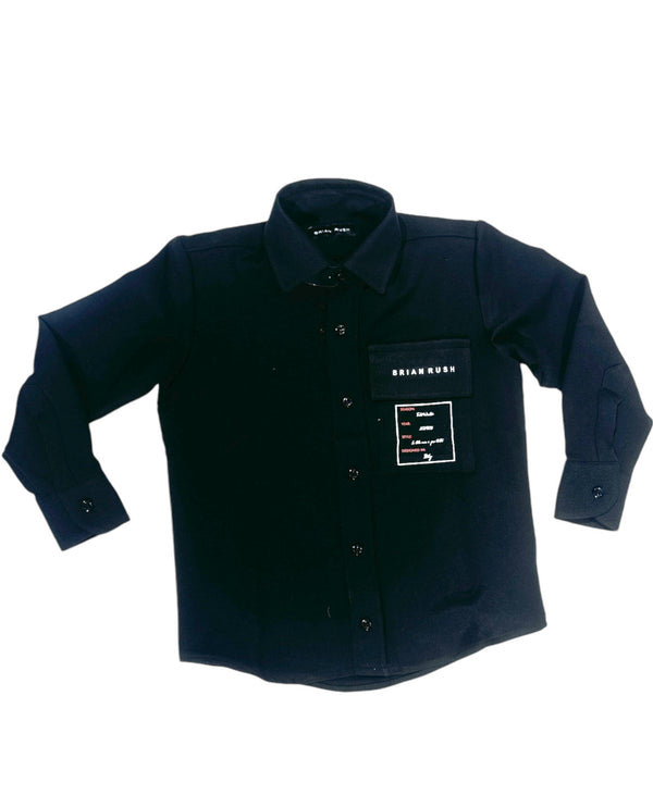 Camicia maniche lunghe e  taschino con scritta