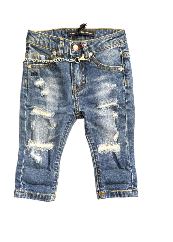 Pantalone di jeans con catenina