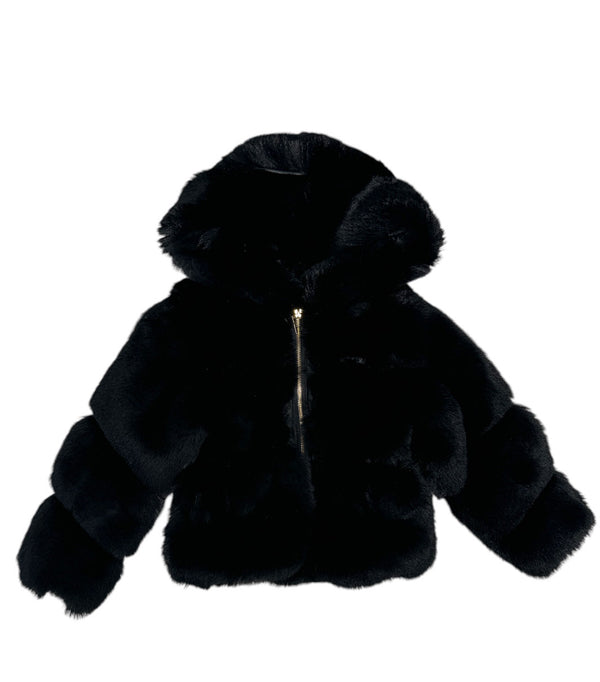 Pelliccia con cappuccio e zip