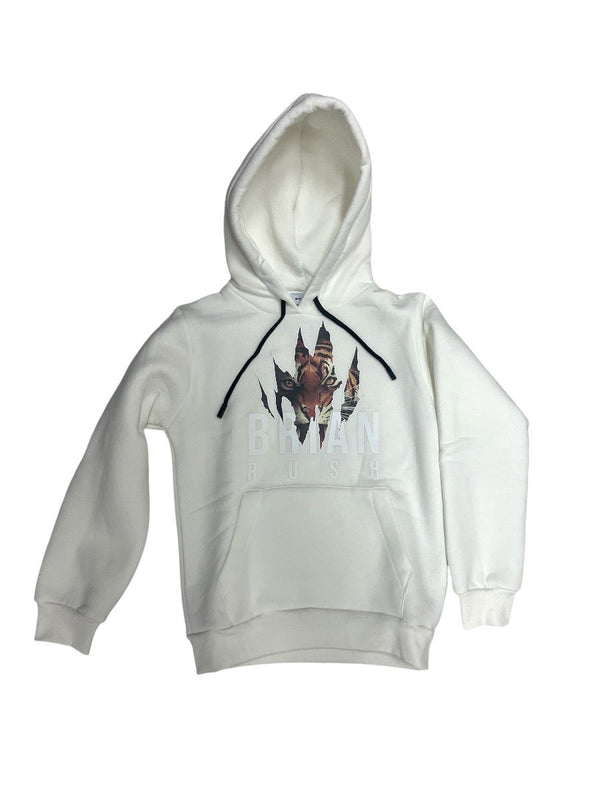 Felpa con cappuccio con stampa Tiger