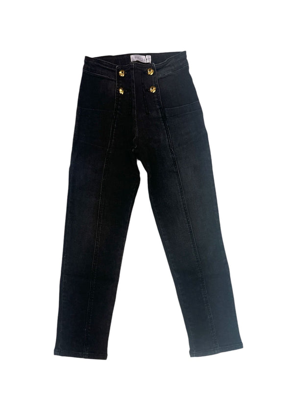 JEANS CON BOTTONI ORO