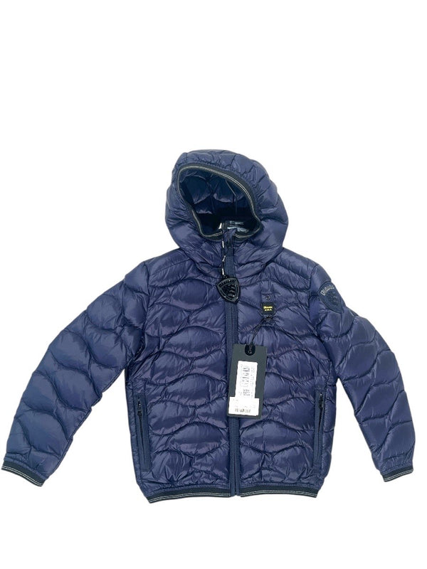 Giubbino corto imbottito in piuma, modello a onde