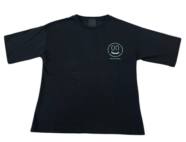 T-SHIRT IN TINTA UNITA CON STAMPA A CONTRASTO